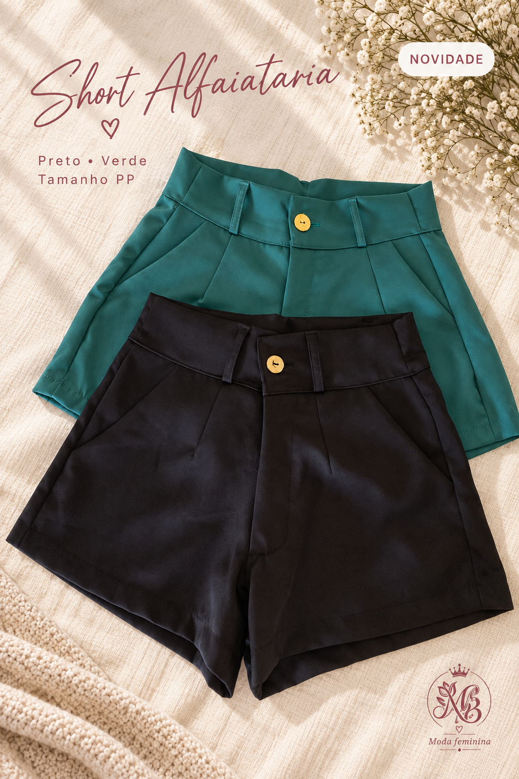 Short Alfaiataria em várias cores
