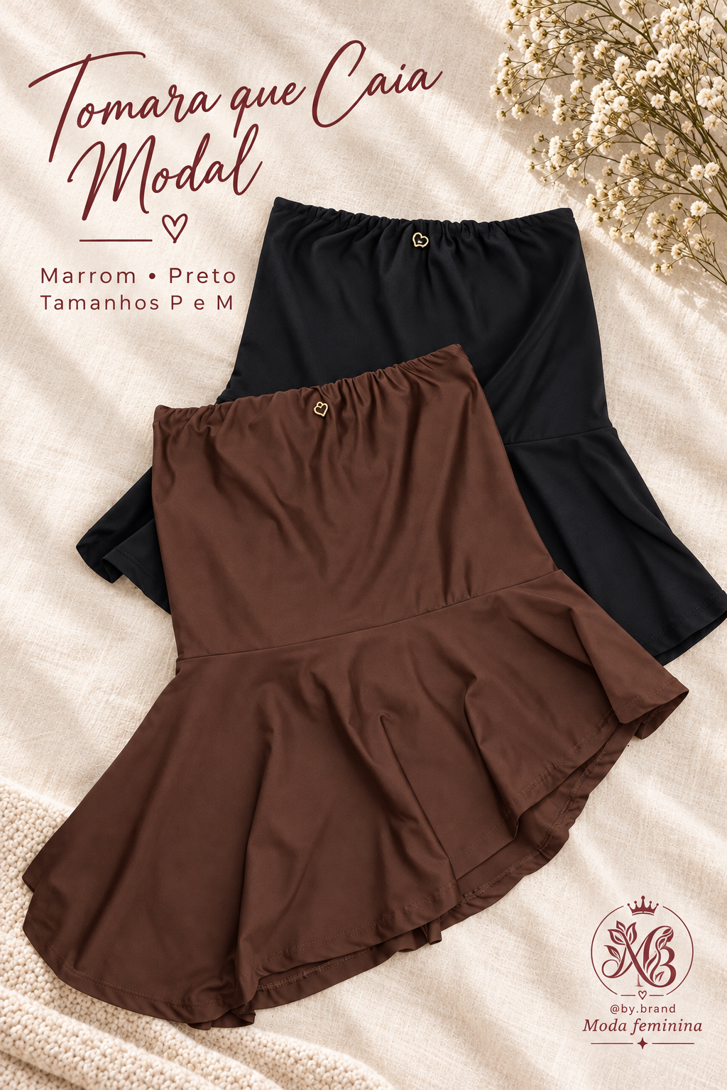 Tomara que Caia Modal nas cores marrom e preto
